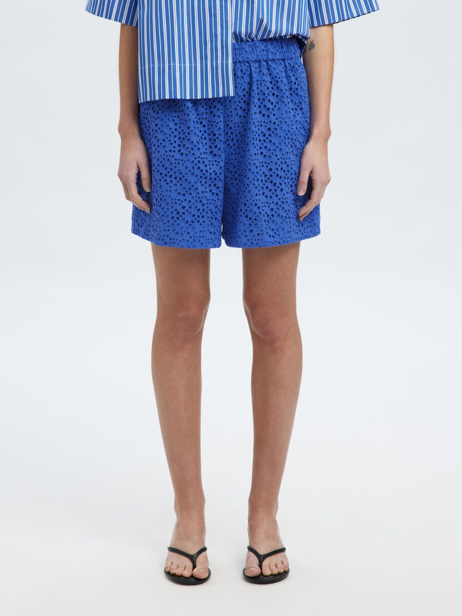 Selected BRODERIE ANGLAISE HIGH WAISTED SHORTS, Dazzling Blue, highres - 16097773_DazzlingBlue_003.jpg