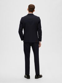 COUPE SLIM EN VISCOSE MÉLANGÉE BLAZER, Navy Blazer, highres