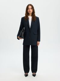 VISCOSE BLEND OVERSIZED BLAZER, Dark Sapphire, highres