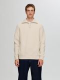 Selected KNITTED WOOL BLEND HALF-ZIP JUMPER, Tofu, highres - 16094581_Tofu_003.jpg