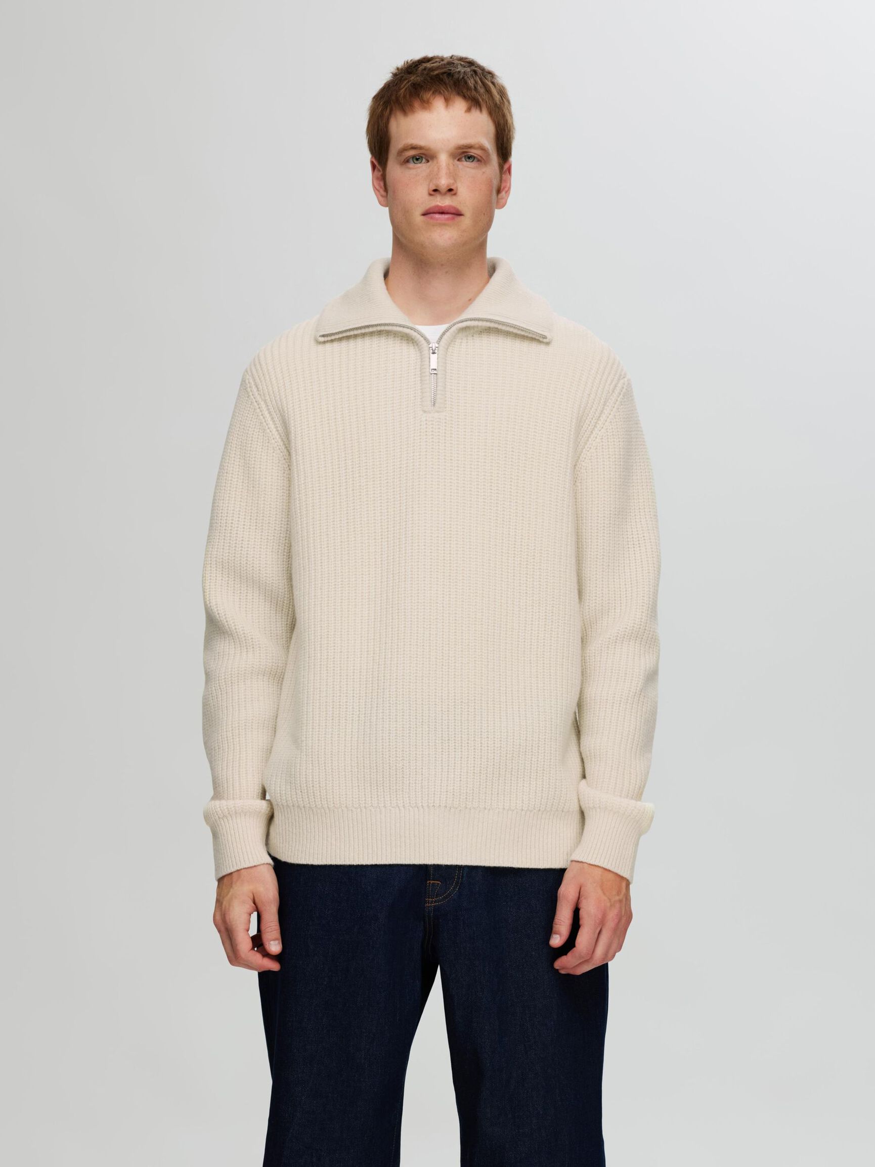 SWETER Z KRÓTKIM ZAMKIEM, Tofu, highres