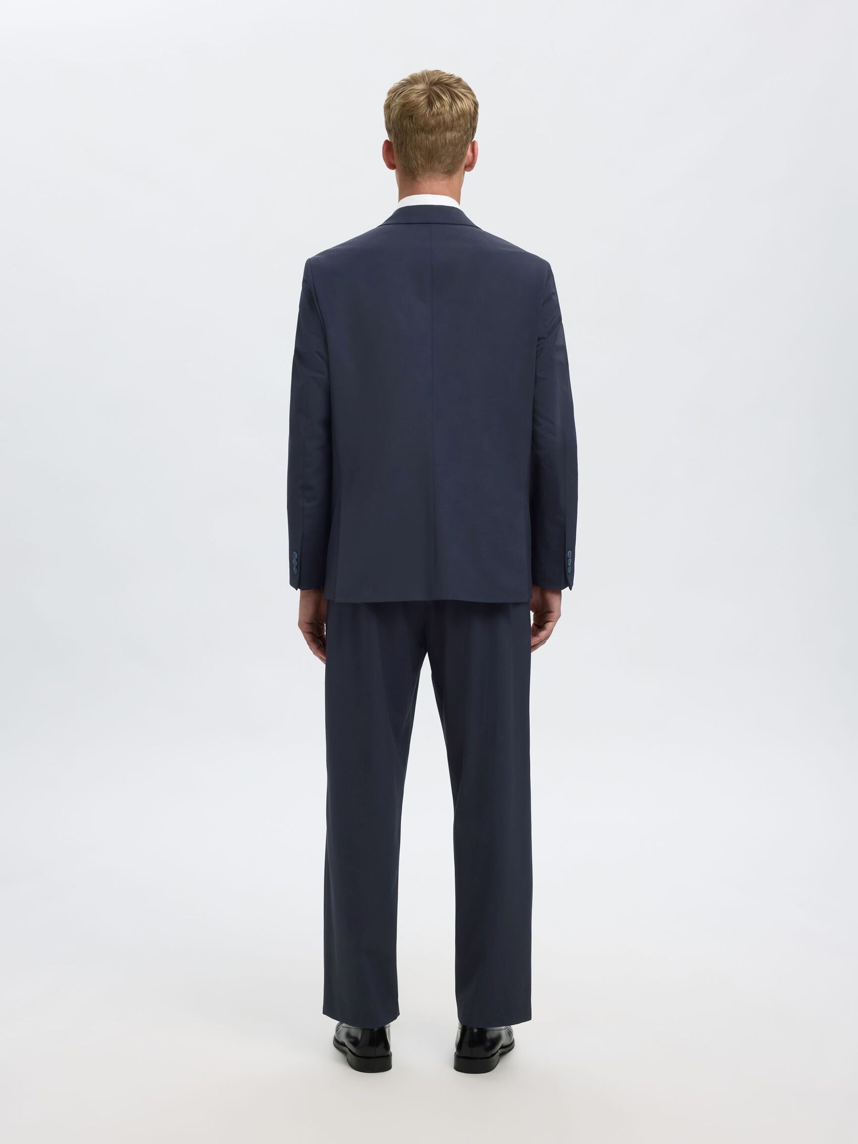RELAXED FIT DOUBLE-BREASTED BLAZER, Dark Navy, highres