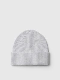 100% MERINO WOOL BEANIE, Light Grey Melange, highres