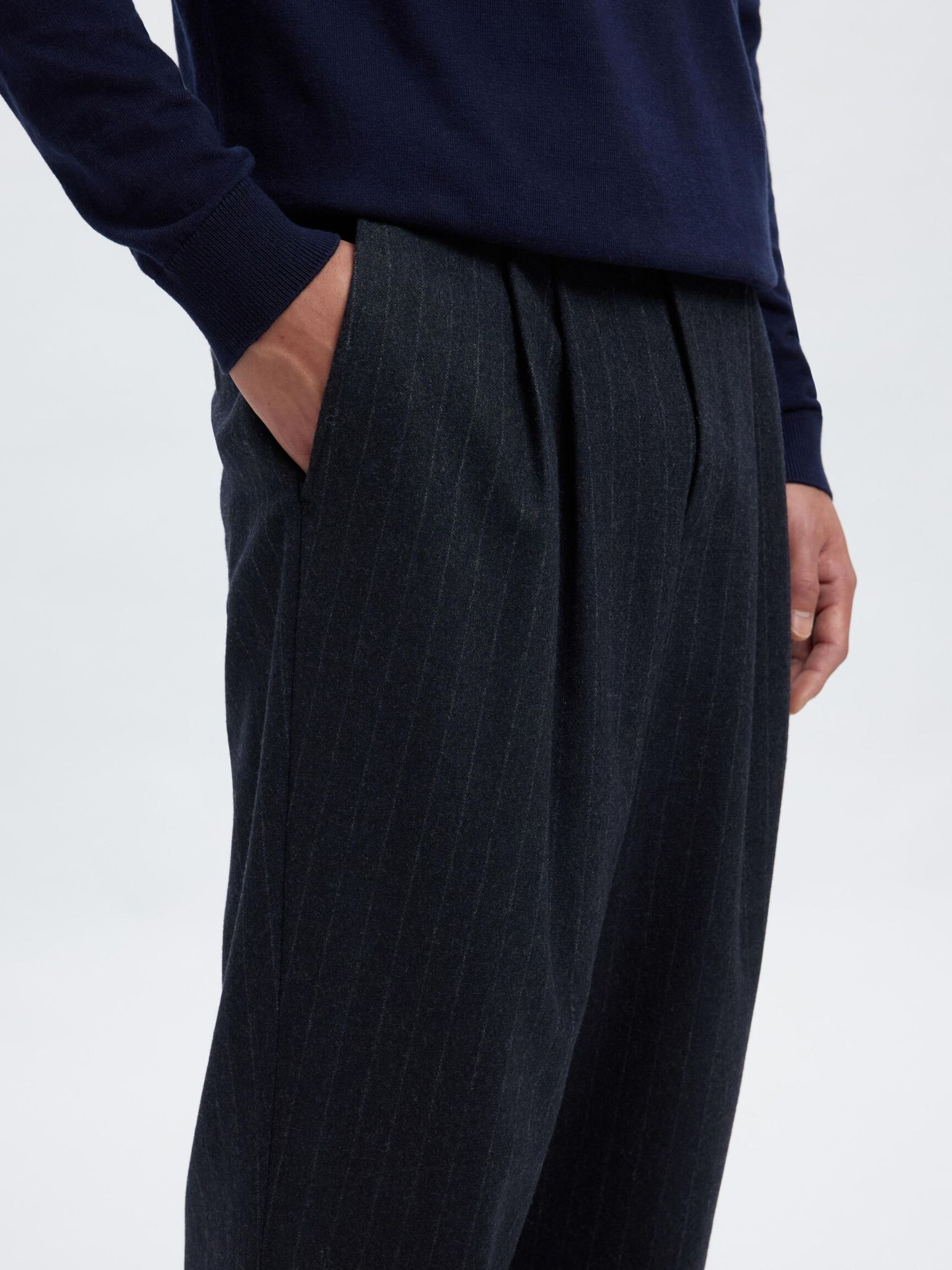 ULLBLANDNING KOSTYMBYXOR, Dark Navy, highres