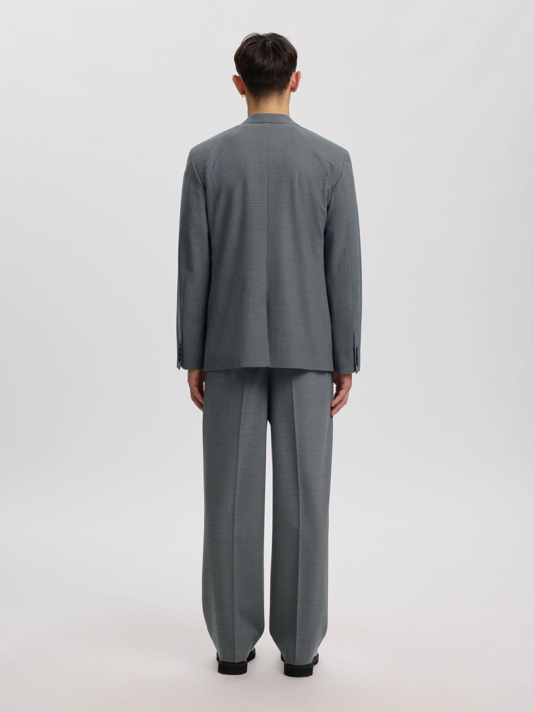 LAINE MÉLANGÉE PANTALON AMPLE, Light Grey Melange, highres