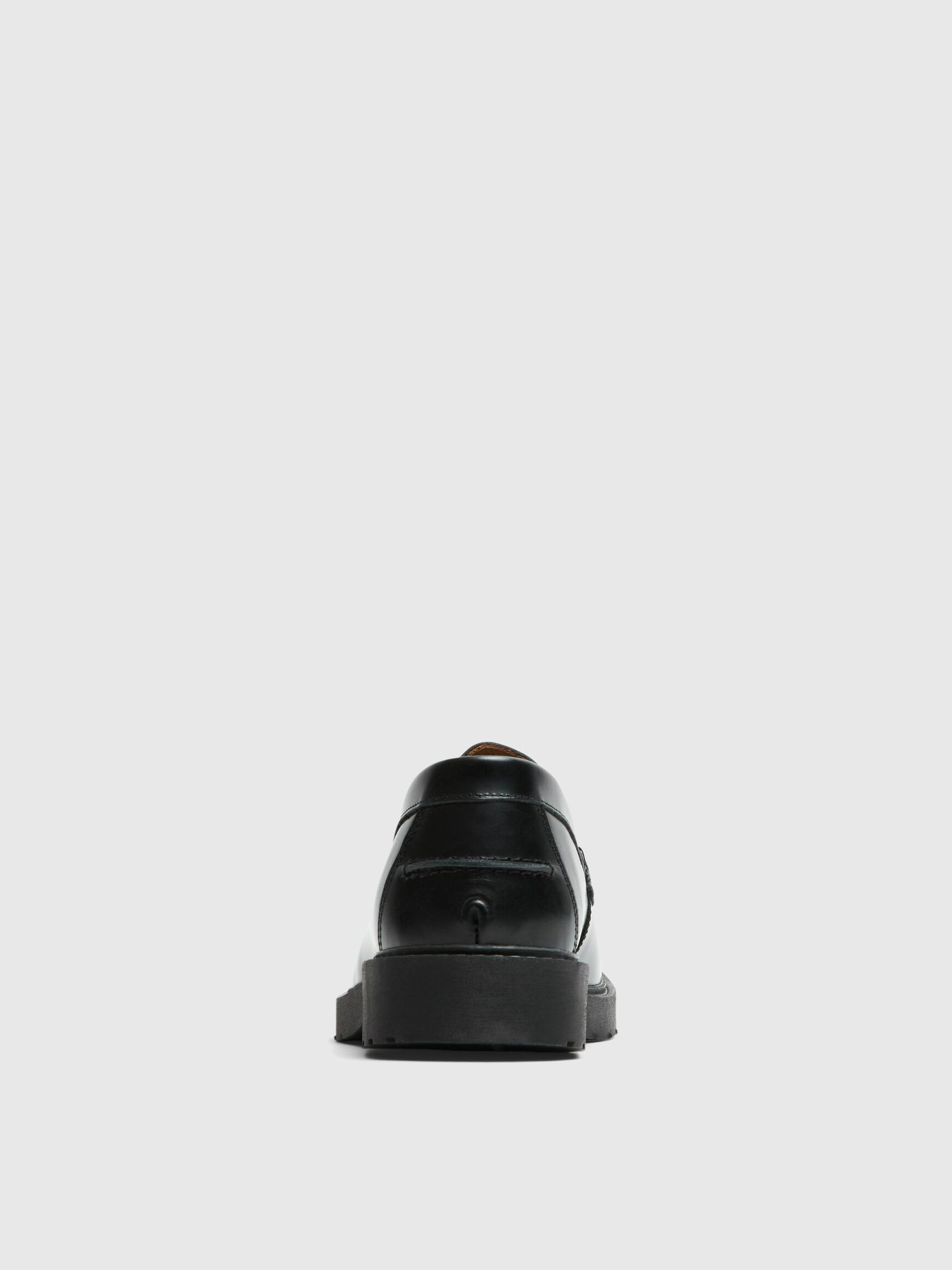 LEATHER HORSEBIT LOAFERS, Black, highres