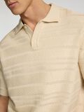 Selected TEXTURED KNITTED POLO SHIRT, Oatmeal, highres - 16097574_Oatmeal_006.jpg