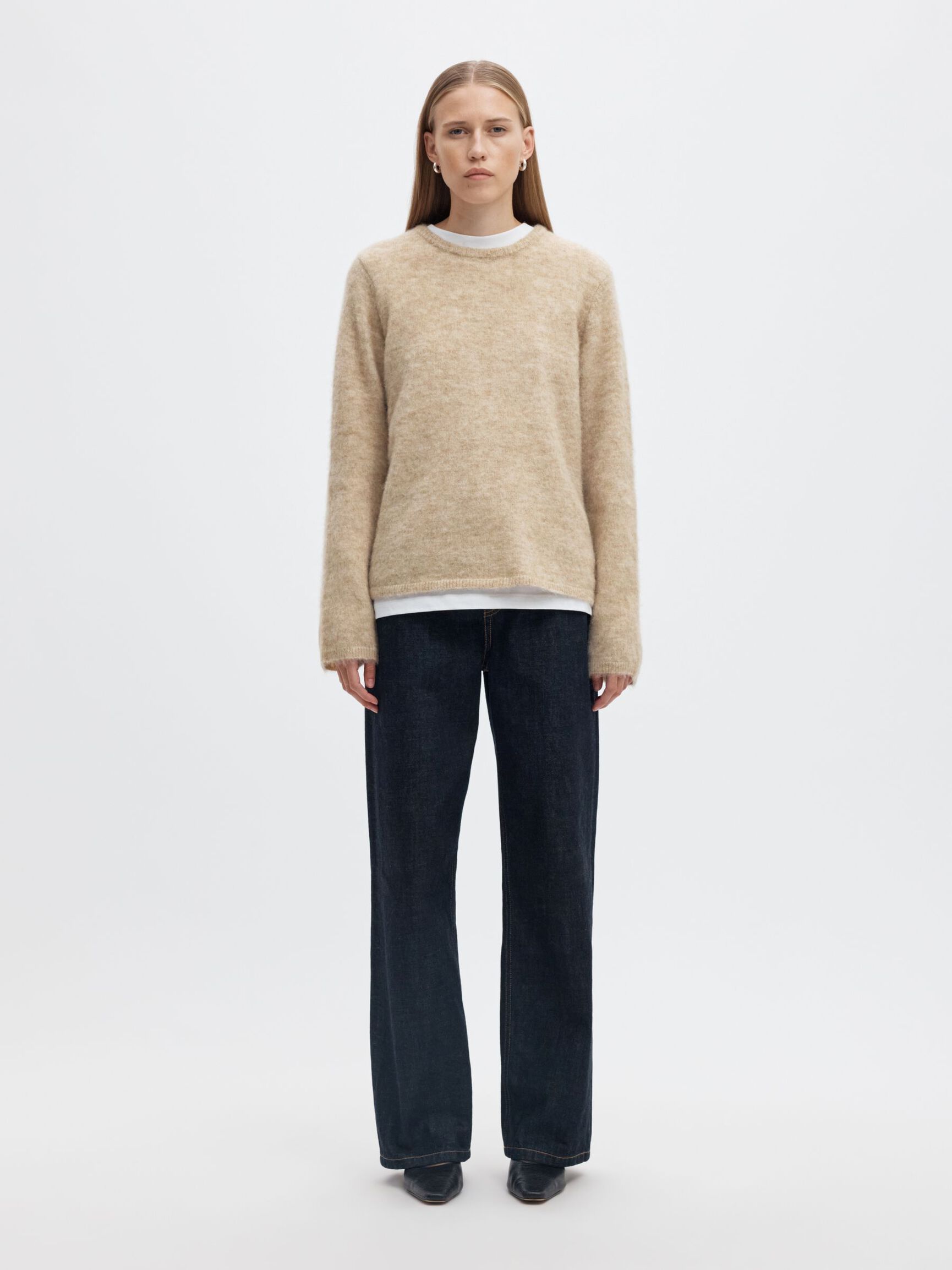 WOOL BLEND KNITTED JUMPER, Island Fossil, highres
