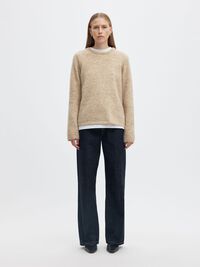 WOOL BLEND KNITTED JUMPER, Island Fossil, highres