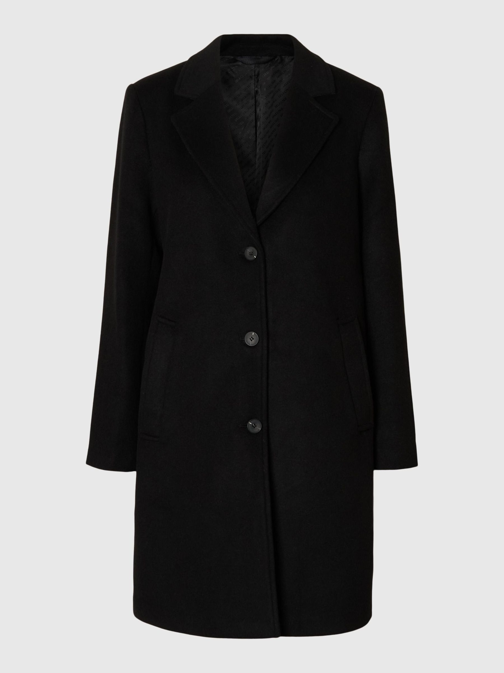 LAINE MÉLANGÉE MANTEAU, Black, highres
