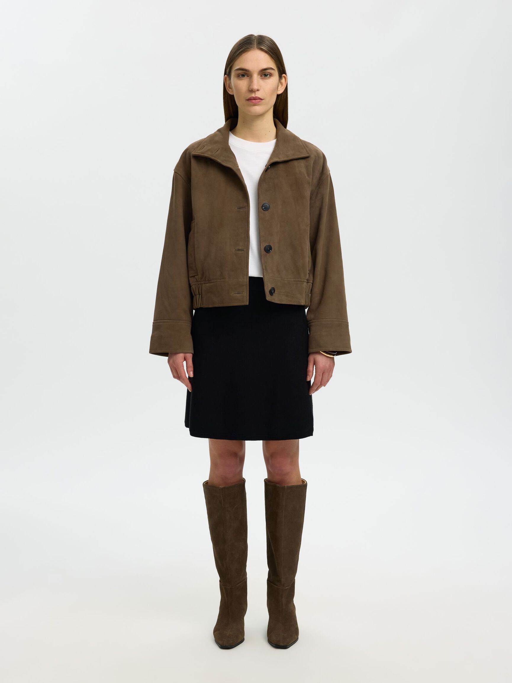 VISCOSE BLEND MINI SKIRT, Black, highres