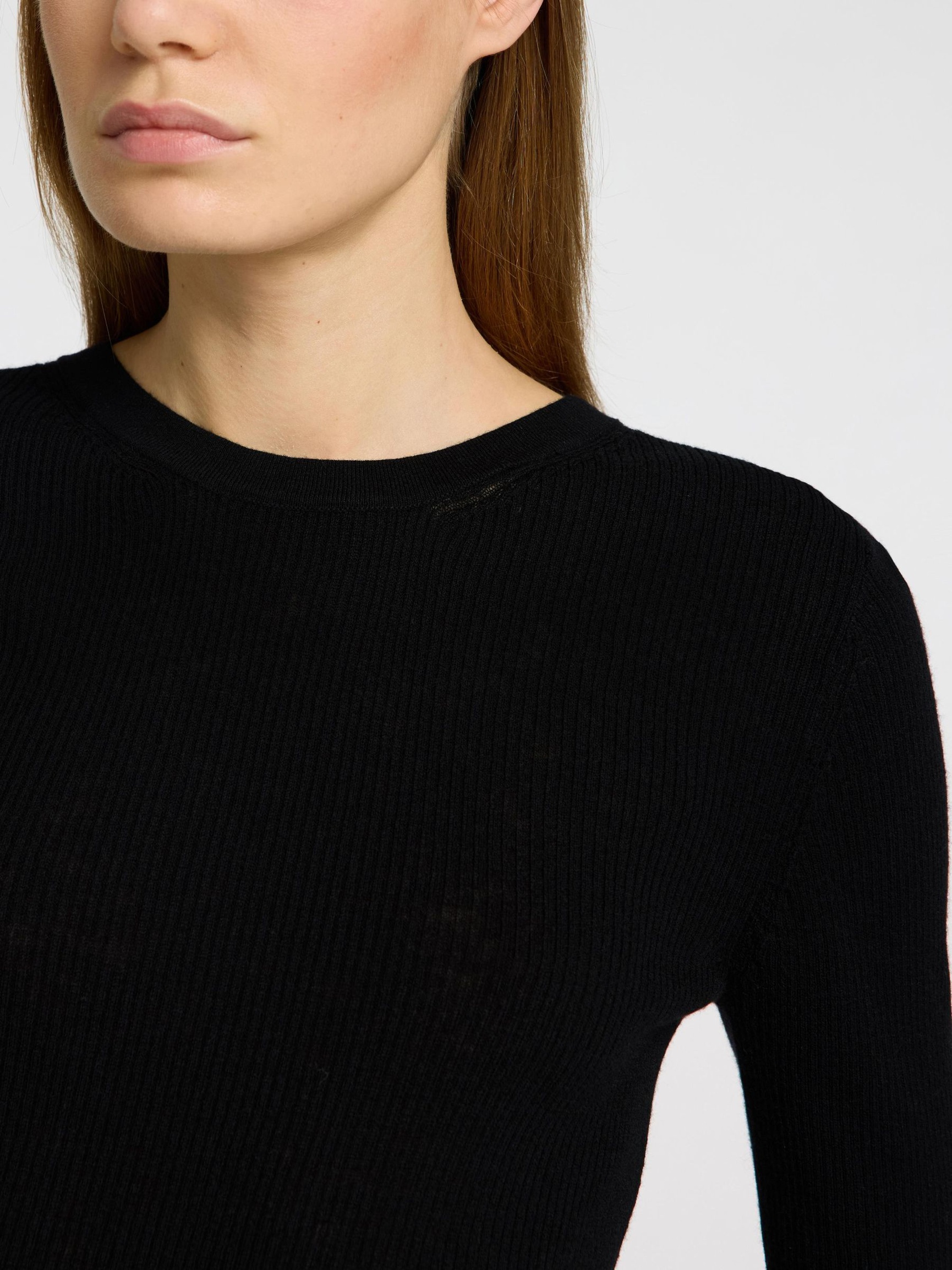 ULLBLANDING STRIKKET TOPP, Black, highres