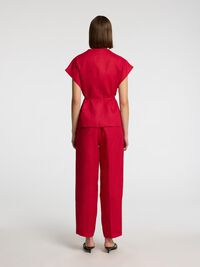 100% LEINEN TANKTOP, Savvy Red, highres