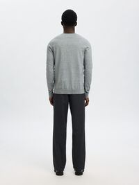 MANCHES LONGUES PULL EN MAILLE, Light Grey Melange, highres