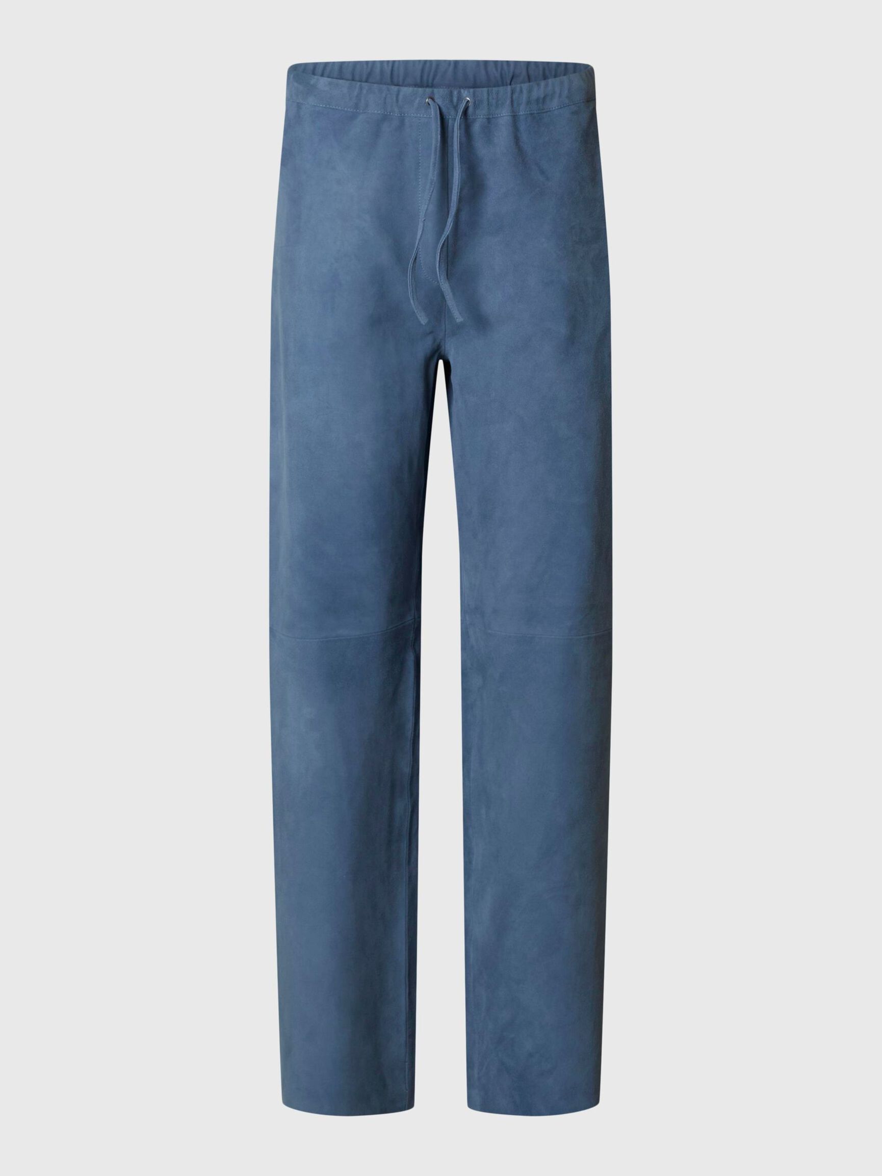SUEDE TROUSERS, Blue Mirage, highres