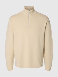 HALF ZIP PULLOVER, Oatmeal, highres