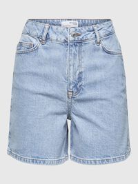 TALLE ALTO PANTALONES CORTOS VAQUEROS, Light Blue Denim, highres
