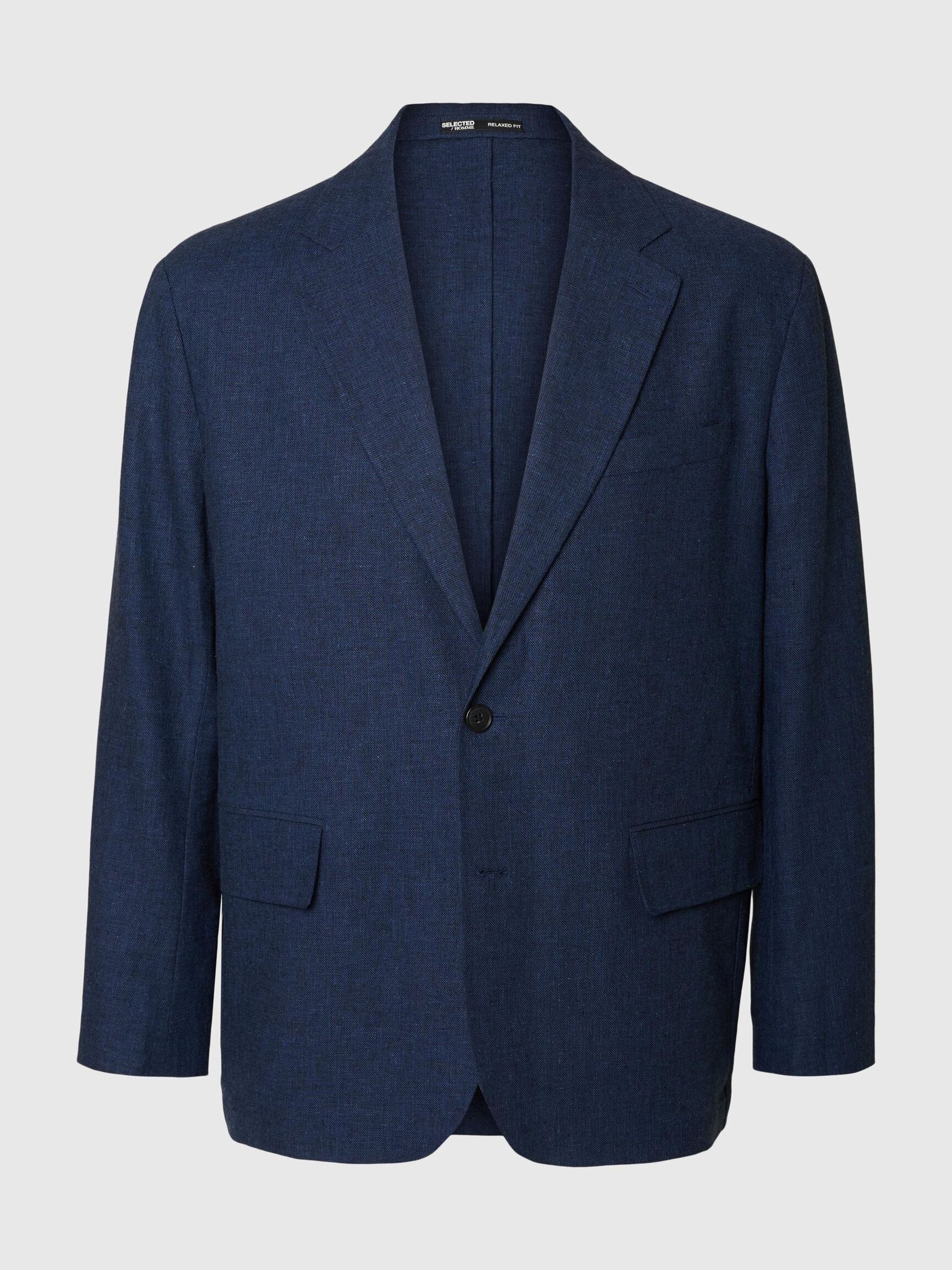 LEINENMIX EINREIHIGER BLAZER, Outer Space, highres