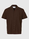 Selected LINNENMIX OVERHEMD MET KORTE MOUWEN, Coffee Bean, highres - 16092978_CoffeeBean_001.jpg
