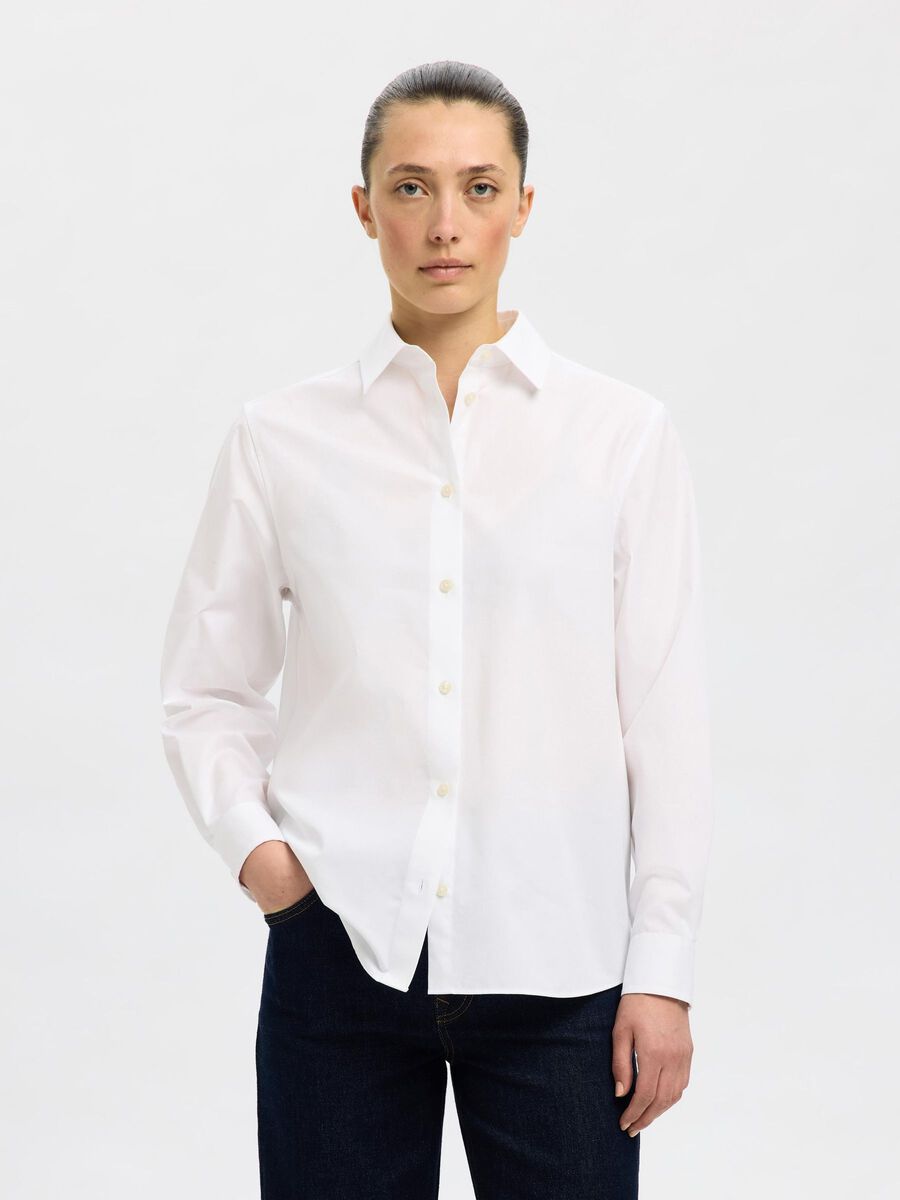 Selected RELAXED FIT BAUMWOLL HEMD, Bright White, highres - 16098133_BrightWhite_003.jpg