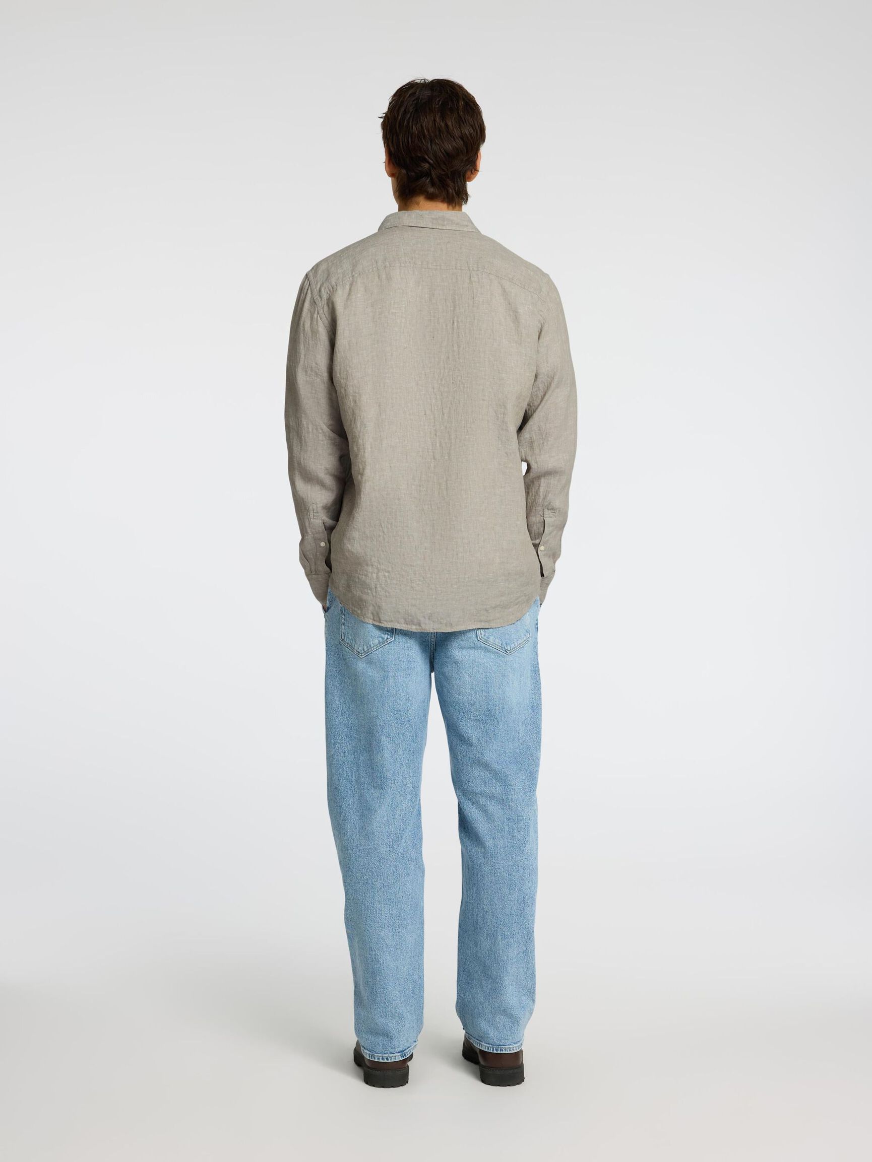 100% LINEN SHIRT, Vetiver, highres