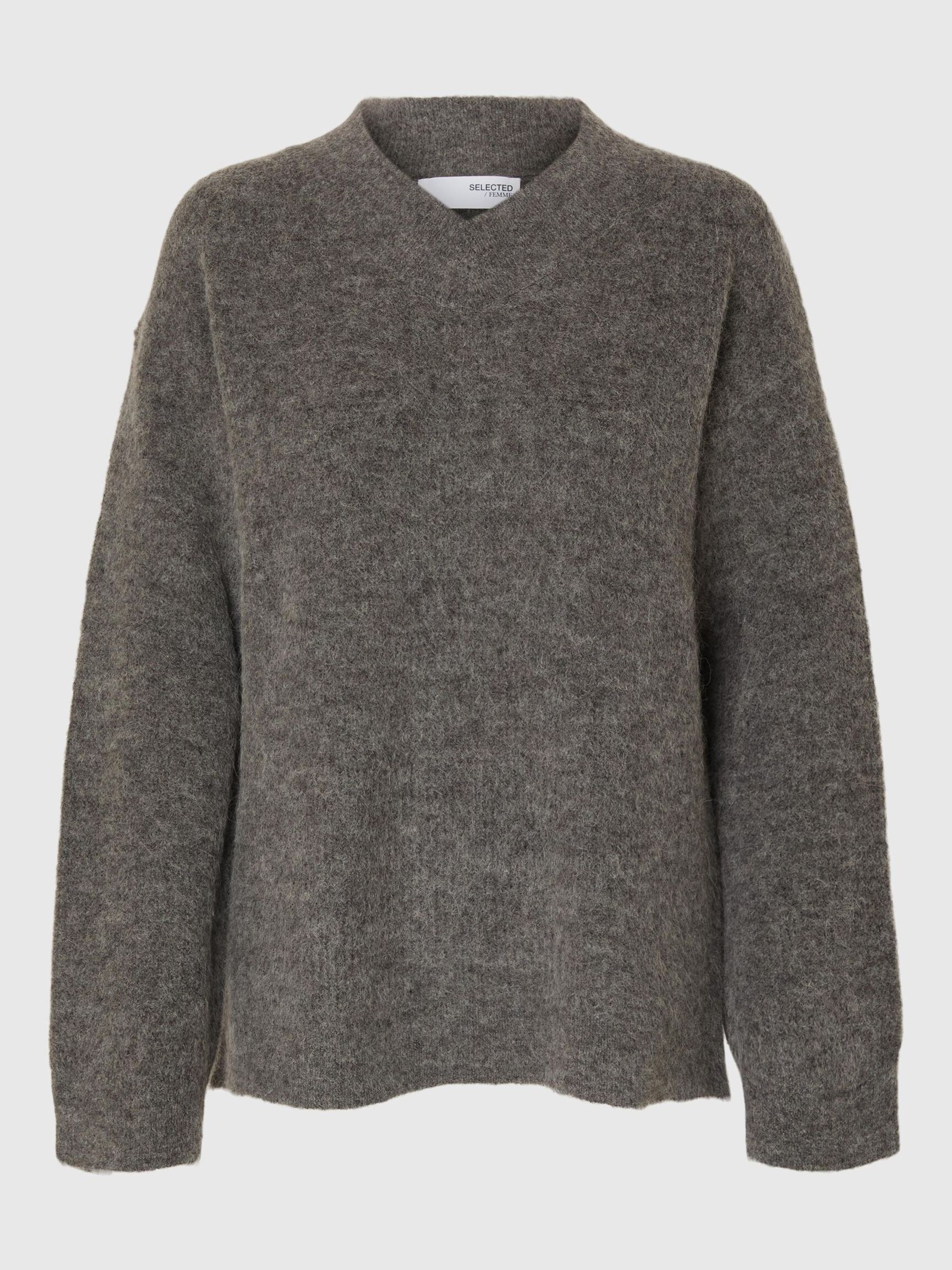 WOLLMIX STRICKPULLOVER, Medium Grey Melange, highres