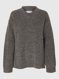 WOLLMIX STRICKPULLOVER, Medium Grey Melange, highres