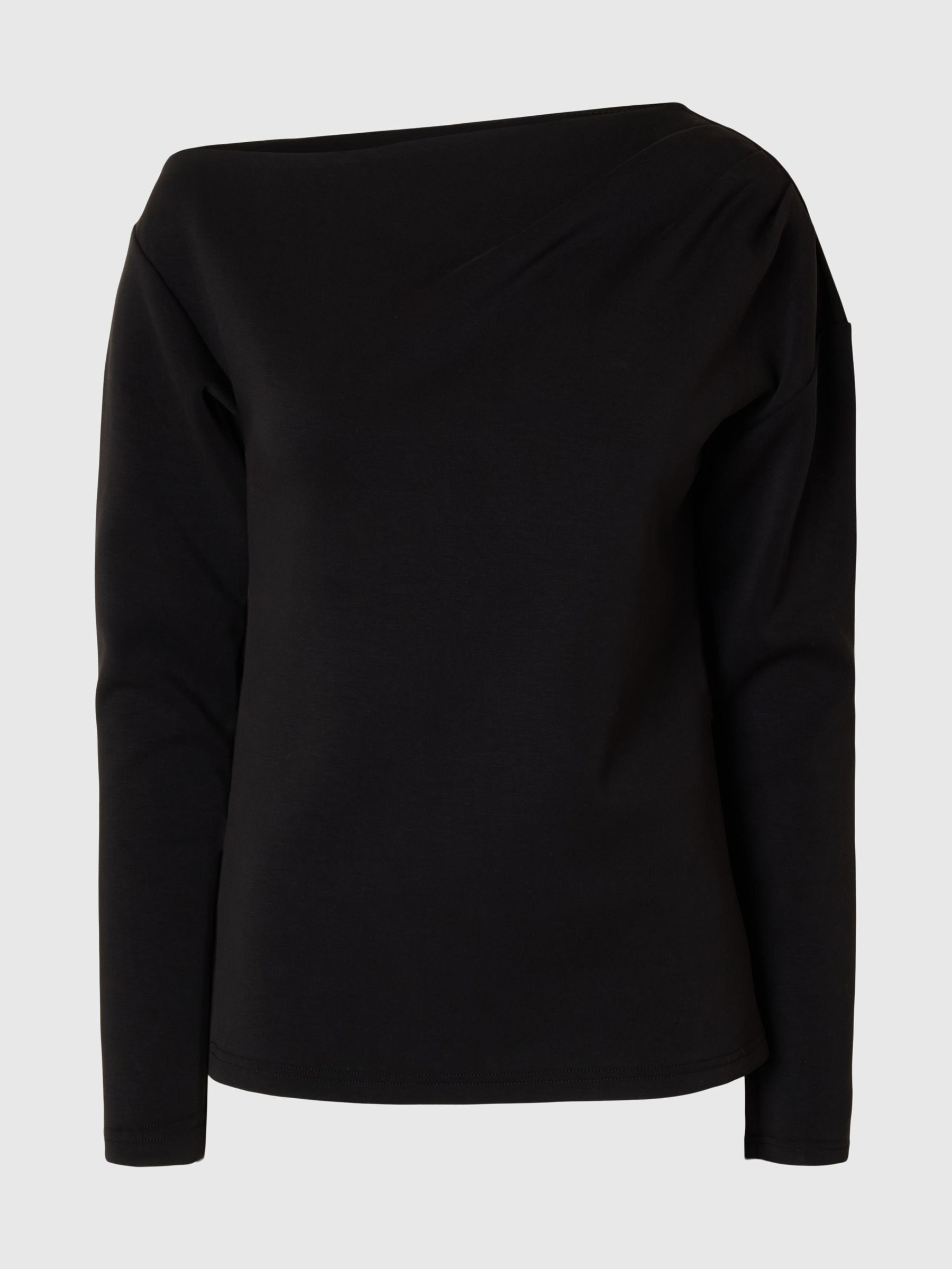LANGE MOUWEN OFF-SHOULDER TOP, Black, highres