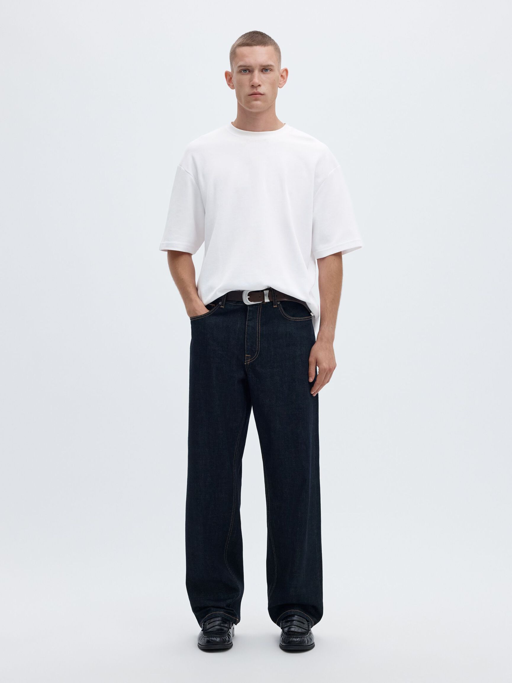 SURDIMENSIONNÉ À MANCHES COURTES T-SHIRT, Bright White, highres
