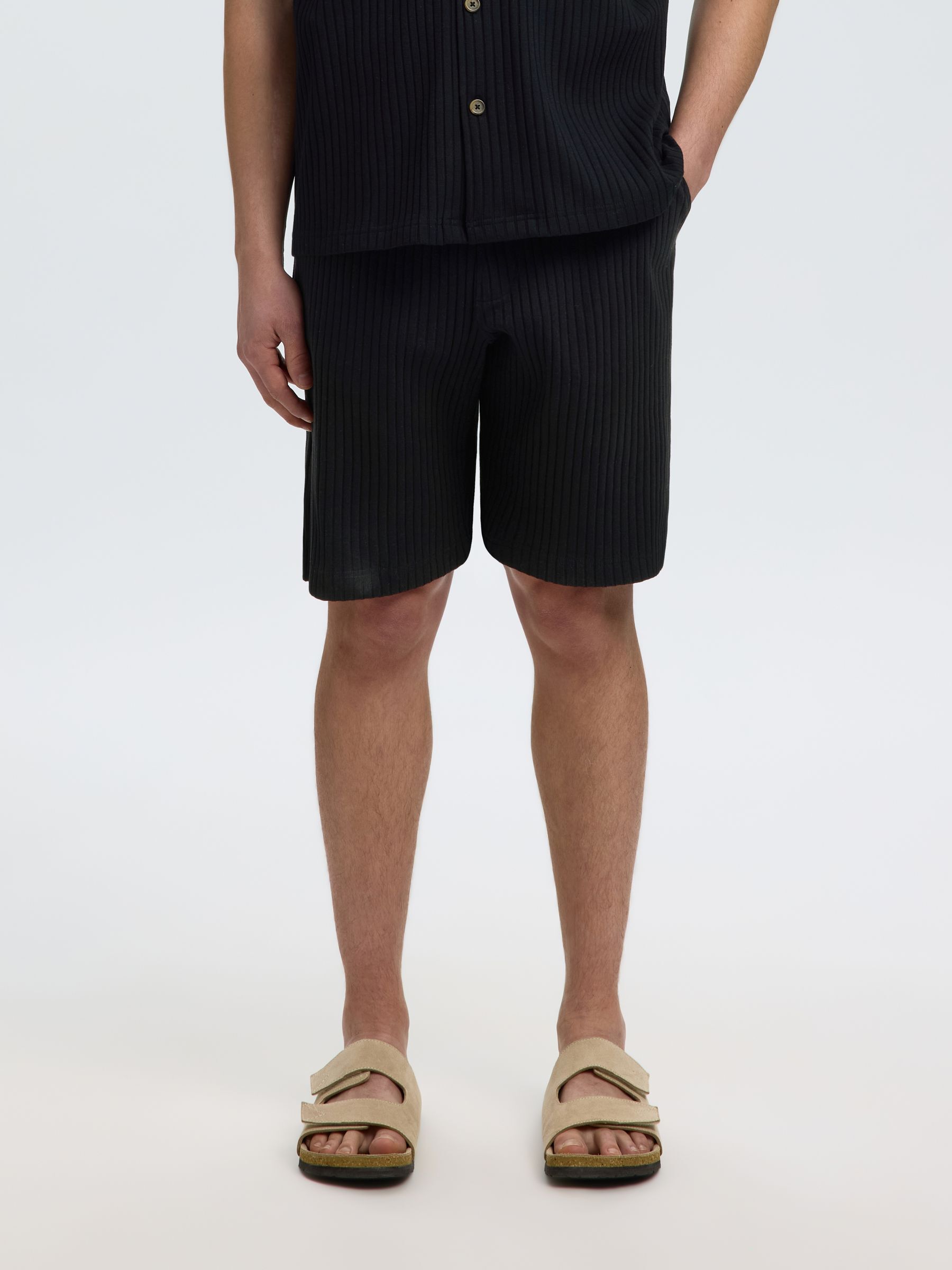 RELAXED FIT GERIBBELD SHORTS, Black, highres