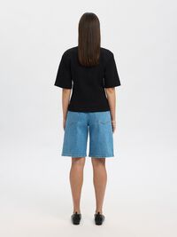 RELAXED FIT COTTON T-SHIRT, Black, highres