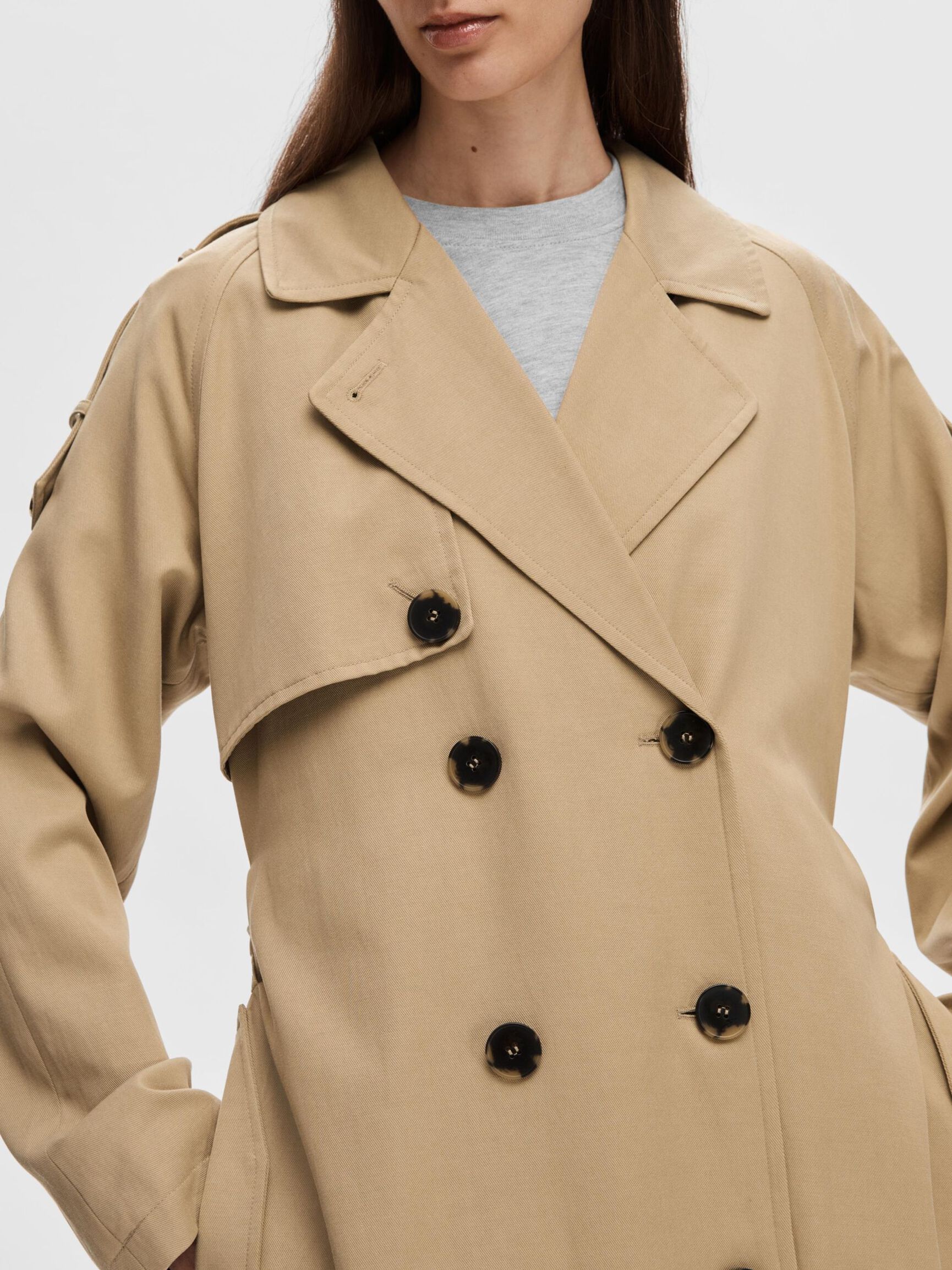 DOUBLE BREASTED TRENCHCOAT, Cornstalk, highres