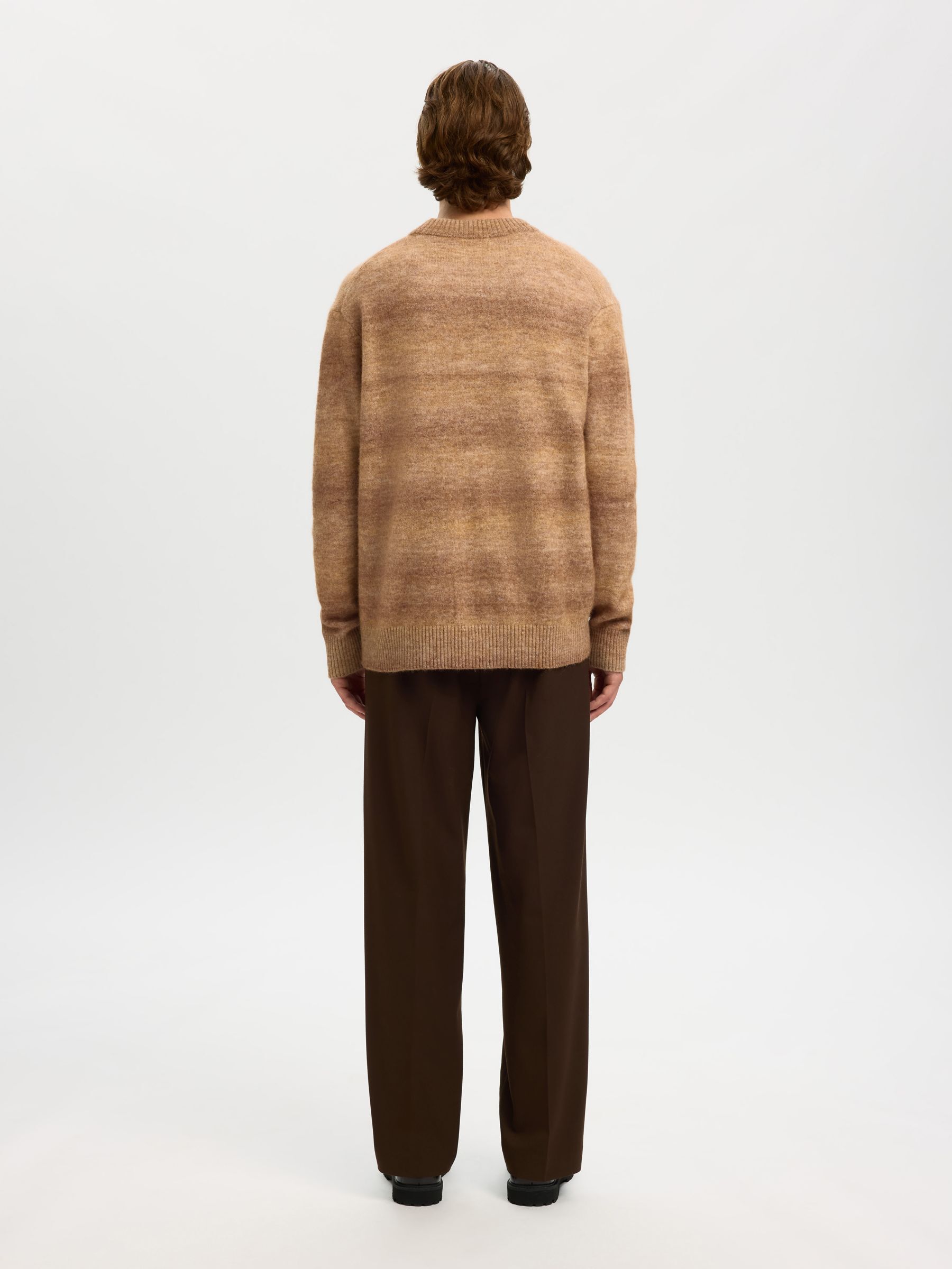 RELAXED FIT KNITTED PULLOVER, Chocolate Chip, highres