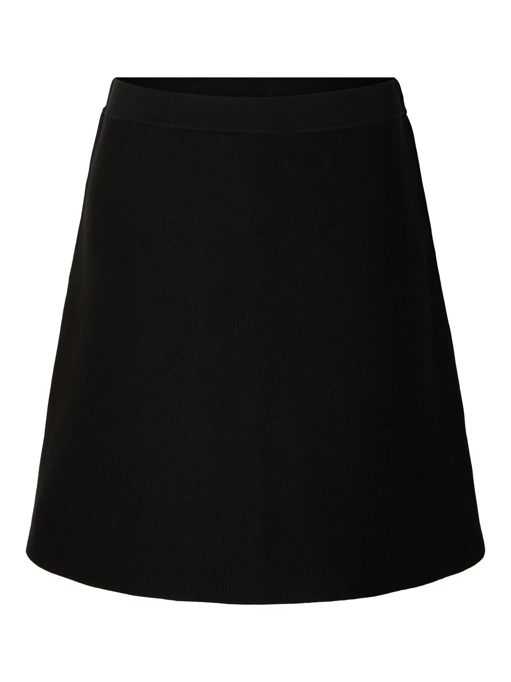 KNITTED MINI SKIRT, Black, highres