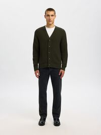 100% COTTON KNITTED CARDIGAN, Forest Night, highres