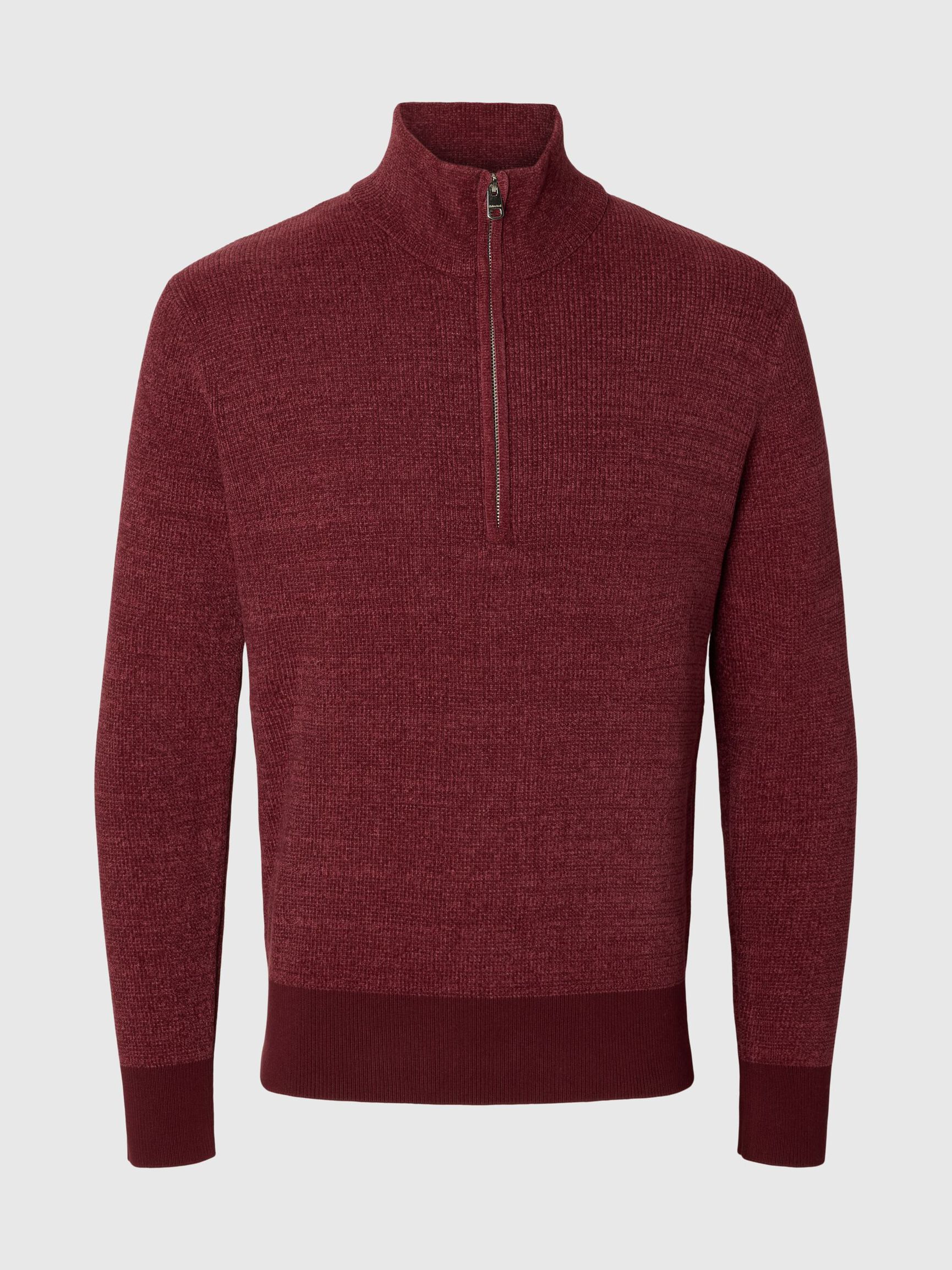 HIGH ZIP PULLOVER, Tawny Port, highres