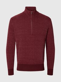 HIGH ZIP PULLOVER, Tawny Port, highres