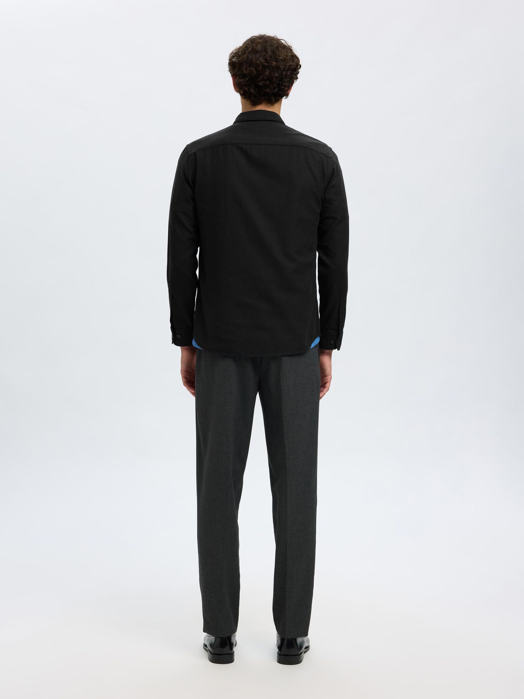 REGULAR FIT OVERHEMD, Black, highres