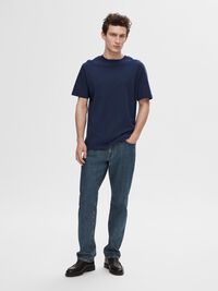 SHORT-SLEEVED RELAXED FIT T-SHIRT, Navy Blazer, highres
