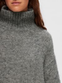 WOLLGEMISCH HIGH NECK PULLOVER, Light Grey Melange, highres