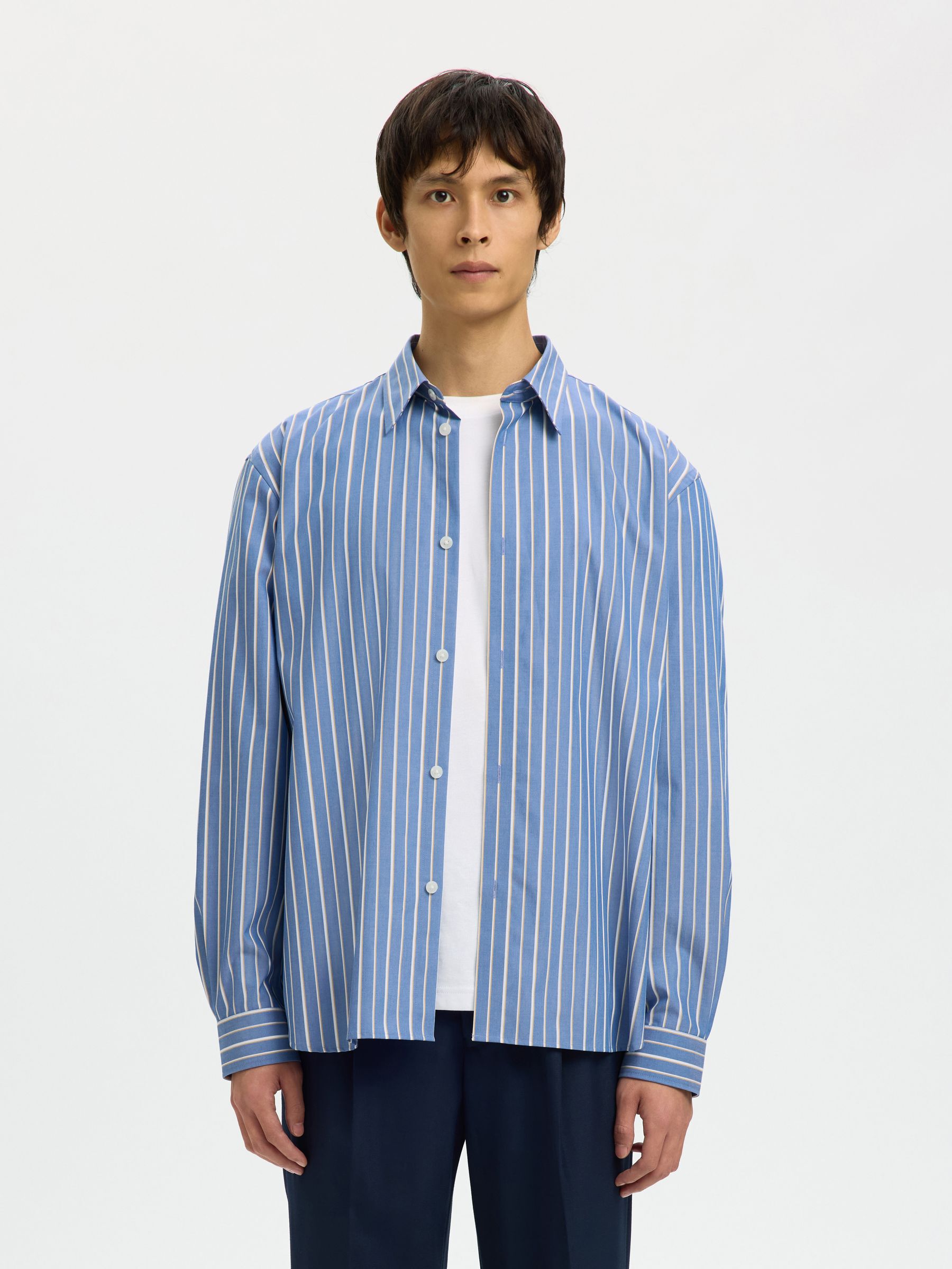 RELAXED FIT LANGARMHEMD, Medieval Blue, highres