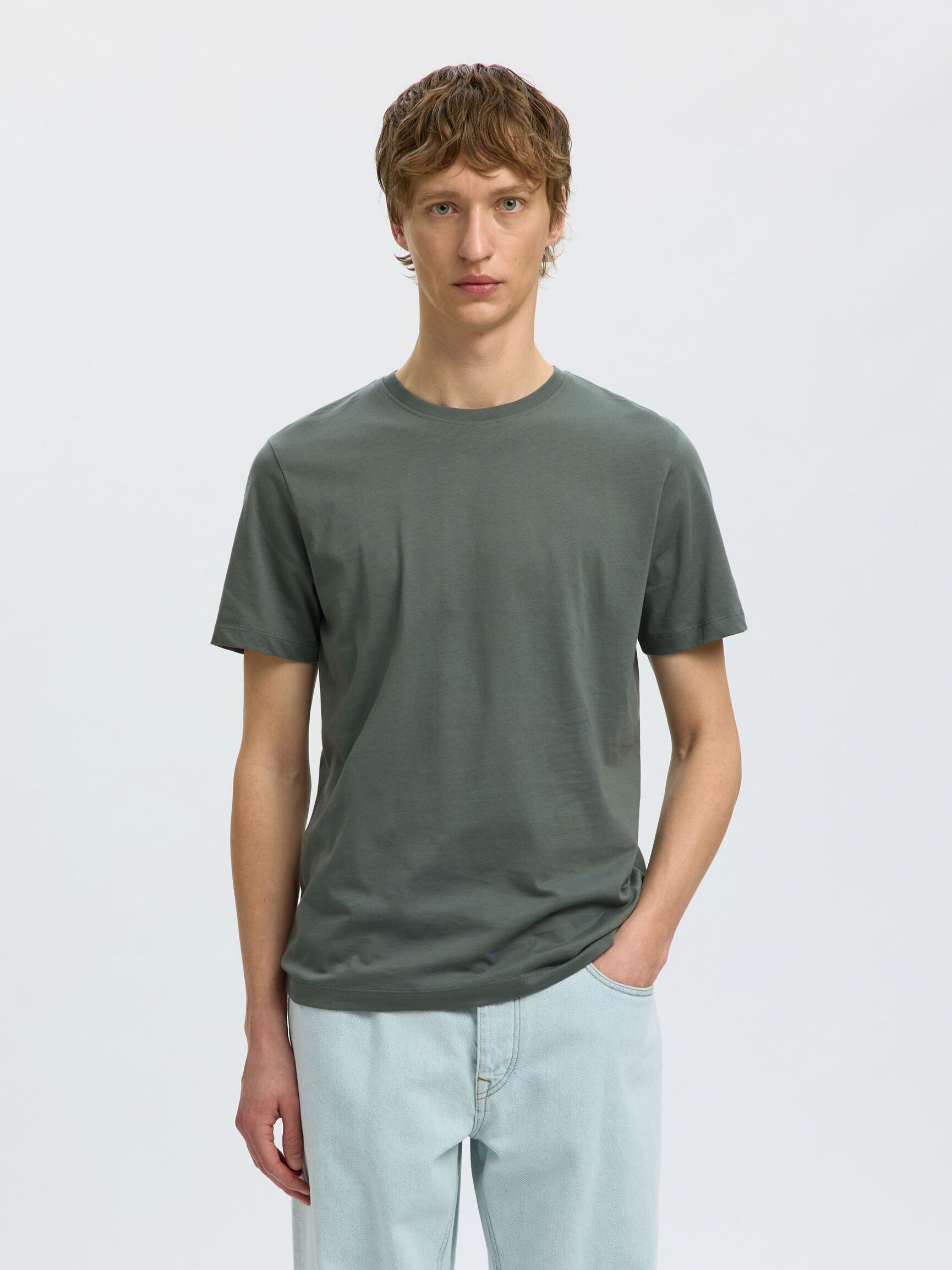 3-PACK COTTON T-SHIRT, Balsam Green, highres