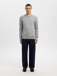 LANGE MOUWEN TRUI, Light Grey Melange, highres