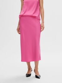 SATIN JUPE MI-LONGUE, Phlox Pink, highres