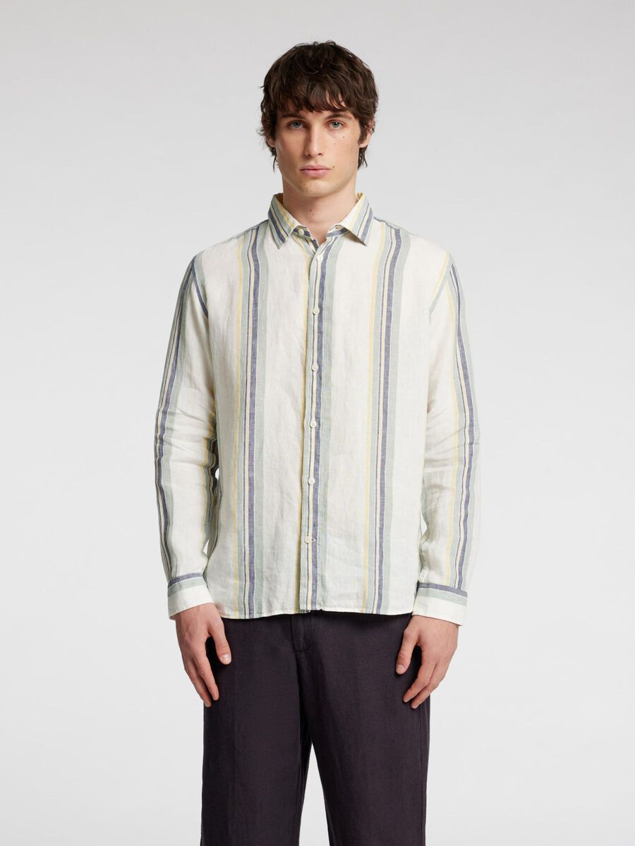 Selected LONG SLEEVED LINEN SHIRT, Egret, highres - 16096909_Egret_1165921_003.jpg