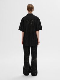 OVERSIZED LACE SHIRT, Black, highres