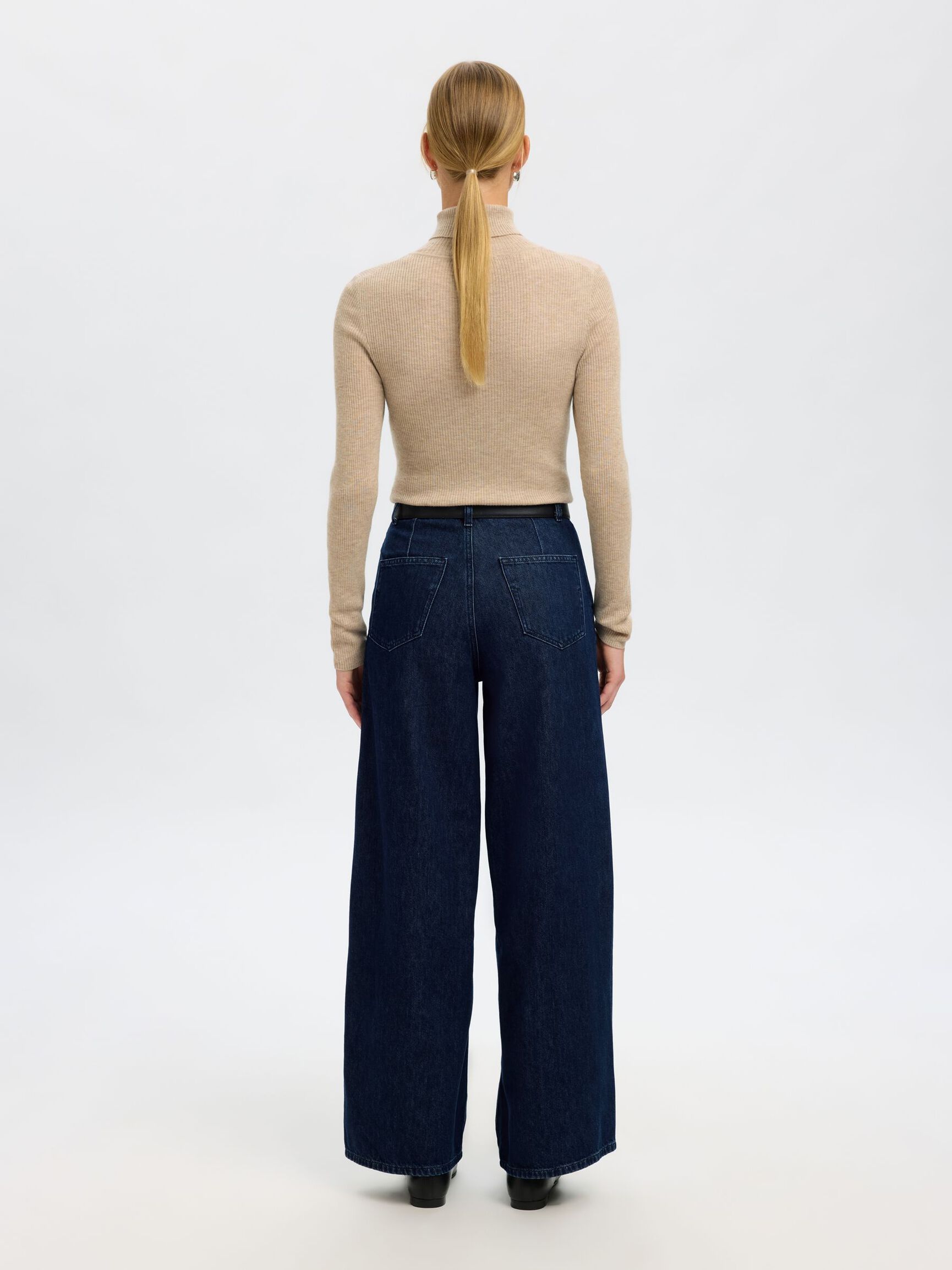 EXTRA WIDE FIT HIGH WAISTED JEANS, Dark Blue Denim, highres