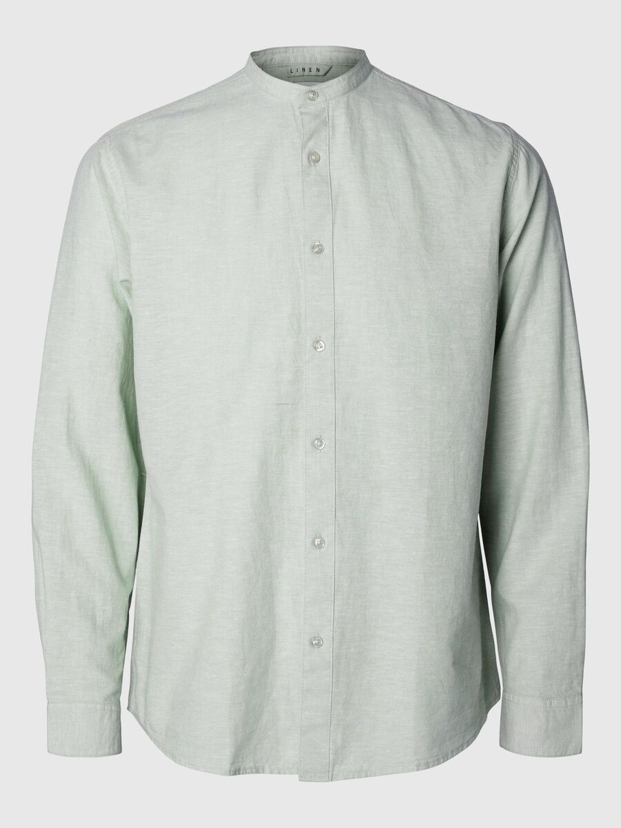 Selected LONG-SLEEVED LINEN BLEND SHIRT, Iceberg Green, highres - 16079054_IcebergGreen_001.jpg