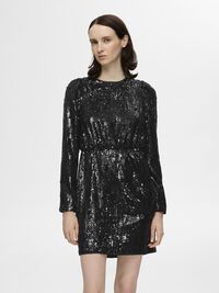 SEQUIN  MINI DRESS, Black, highres