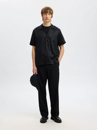 PRINTED SHORT SLEEVED SHIRT, Black, highres